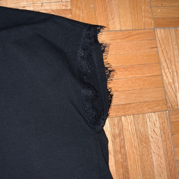 Opening Ceremony Black Hook and Eye T-Shirt Lace Trim two-way oversized top NWT - Picture 5 of 8